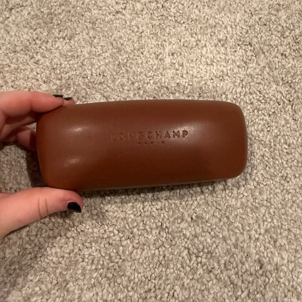 Longchamp Hard Clam Shell Glasses Sunglasses Case in Brown‎